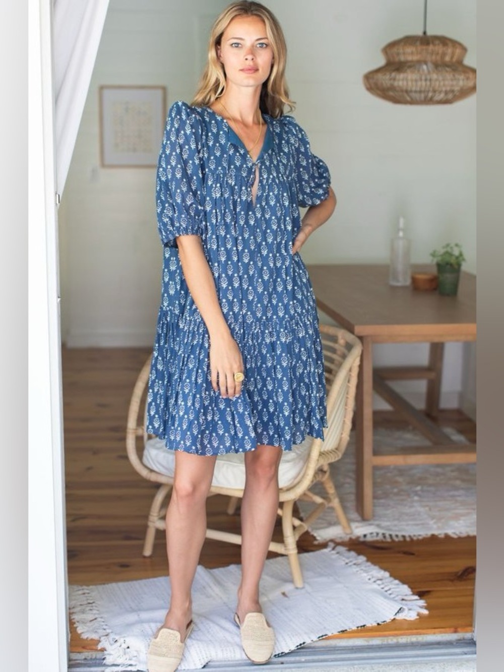 Emerson Fry ISLA DRESS - MARGUERITE BLUE ORGANIC
